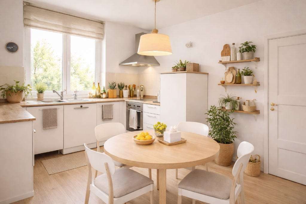 Wohnen am Augustaplatz  Helle 3-Zimmer-Eigentumswohnung mit Balkon und Charme — Küche