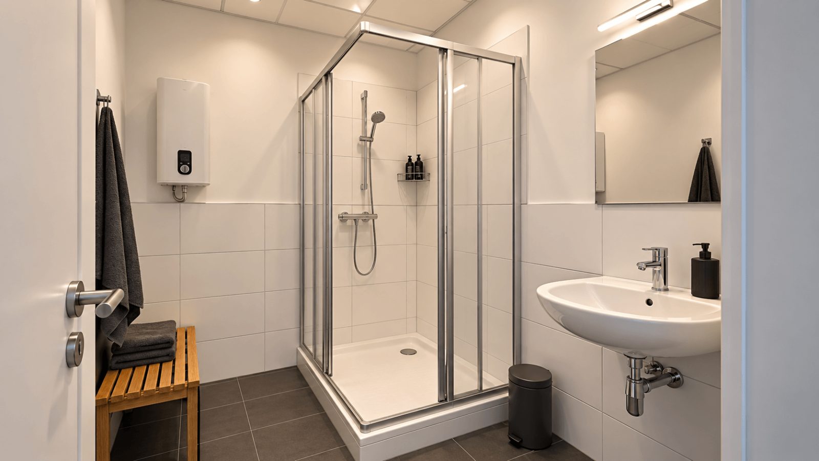 Modernes Bürogebäude mit Gewerbehalle – hochwertige Ausstattung & flexible Nutzung“ — Personal - Dusche